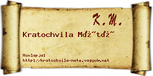 Kratochvila Máté névjegykártya